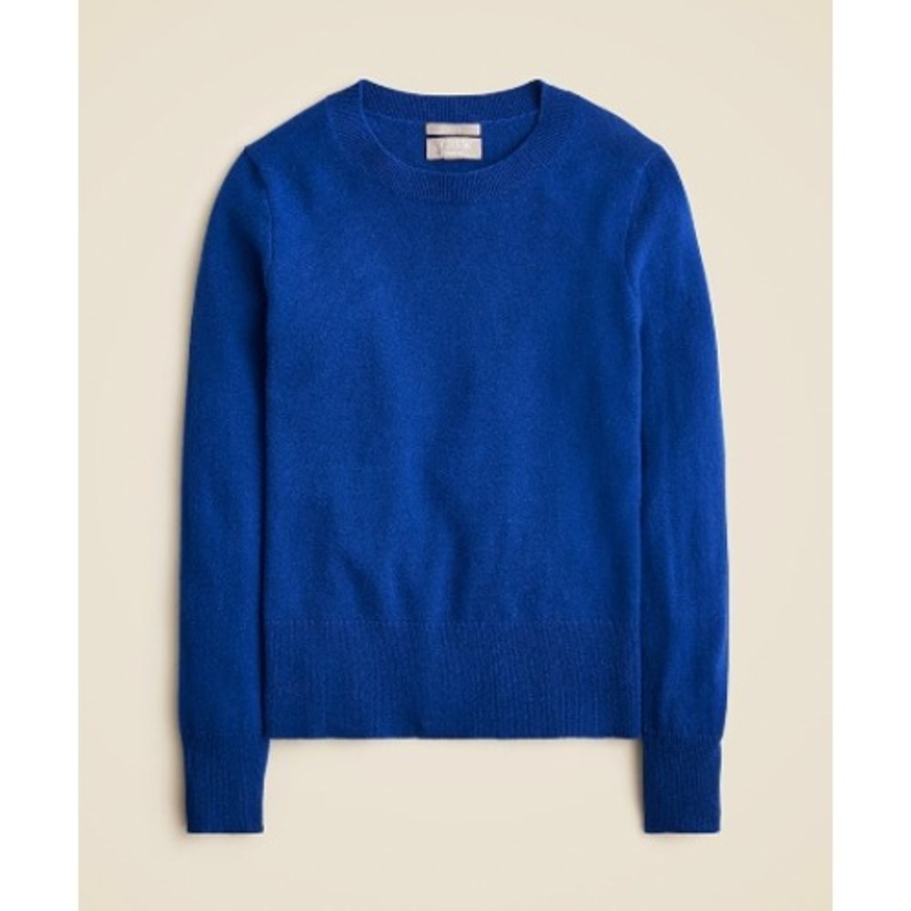 J.Crew Womens Classic Fit Cashmere Crewneck Sweater Royal Blue Size Small